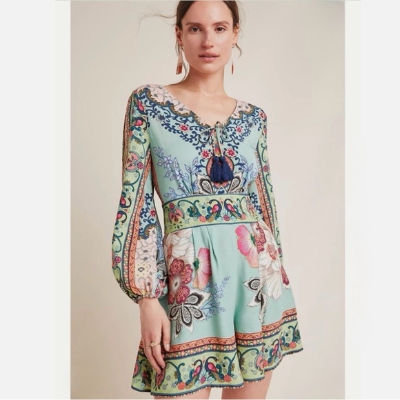 Anthropologie Pants - Farm Rio for Anthropologie Bohemian Caversham Floral Print Romper
